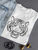 Black And White Tiger Sketch T-shirt -SPIdeals Designs
