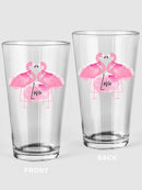 Flamingo Love Pint Glass -SPIdeals Designs