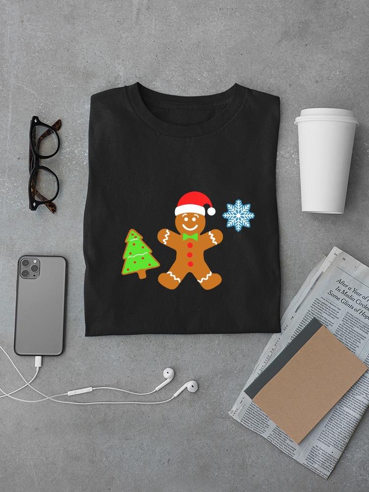 Gingerbread And Tree Cookie T-shirt -SPIdeals Designs