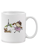 Girl And Dog In Paris Mug -SPIdeals Designs
