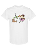 Girl And Dog In Paris T-shirt -SPIdeals Designs