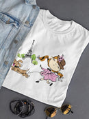Girl And Dog In Paris T-shirt -SPIdeals Designs