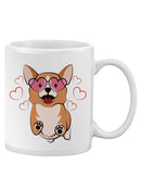 Corgi With Heart Glasses Mug -SPIdeals Designs