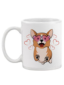 Corgi With Heart Glasses Mug -SPIdeals Designs