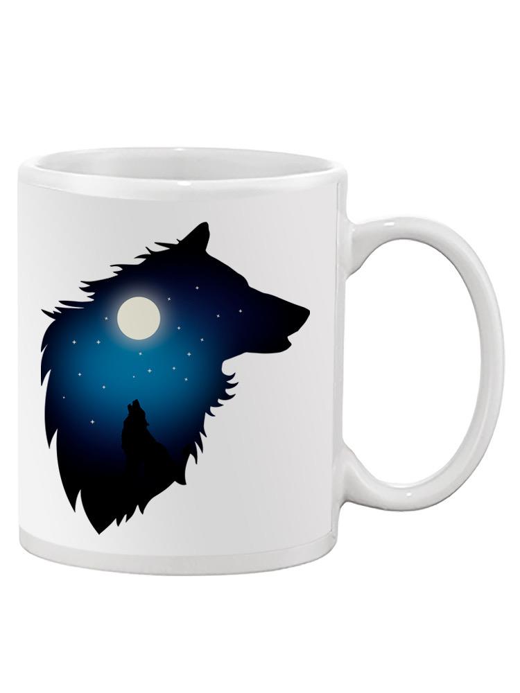 Wolf Howling At The Moon. Mug -SPIdeals Designs