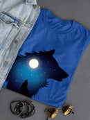 Wolf Howling At The Moon. T-shirt -SPIdeals Designs