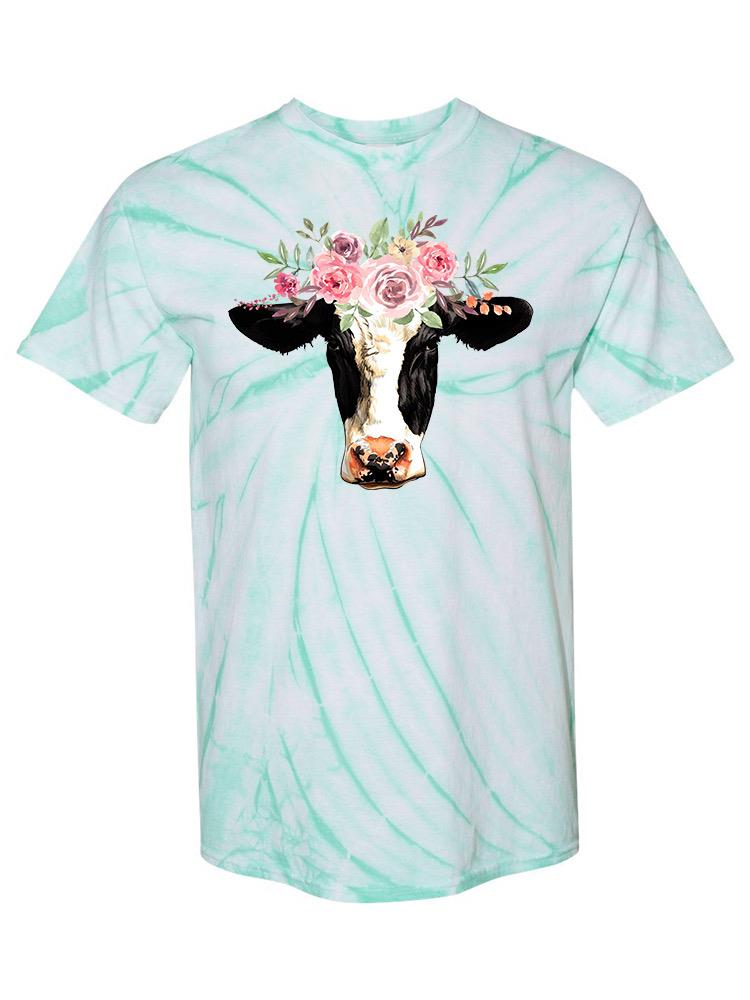 Flower Cow Tie Dye Tee -SPIdeals Designs