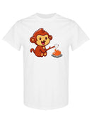 Monkey Roasting Marshmallows T-shirt -SPIdeals Designs