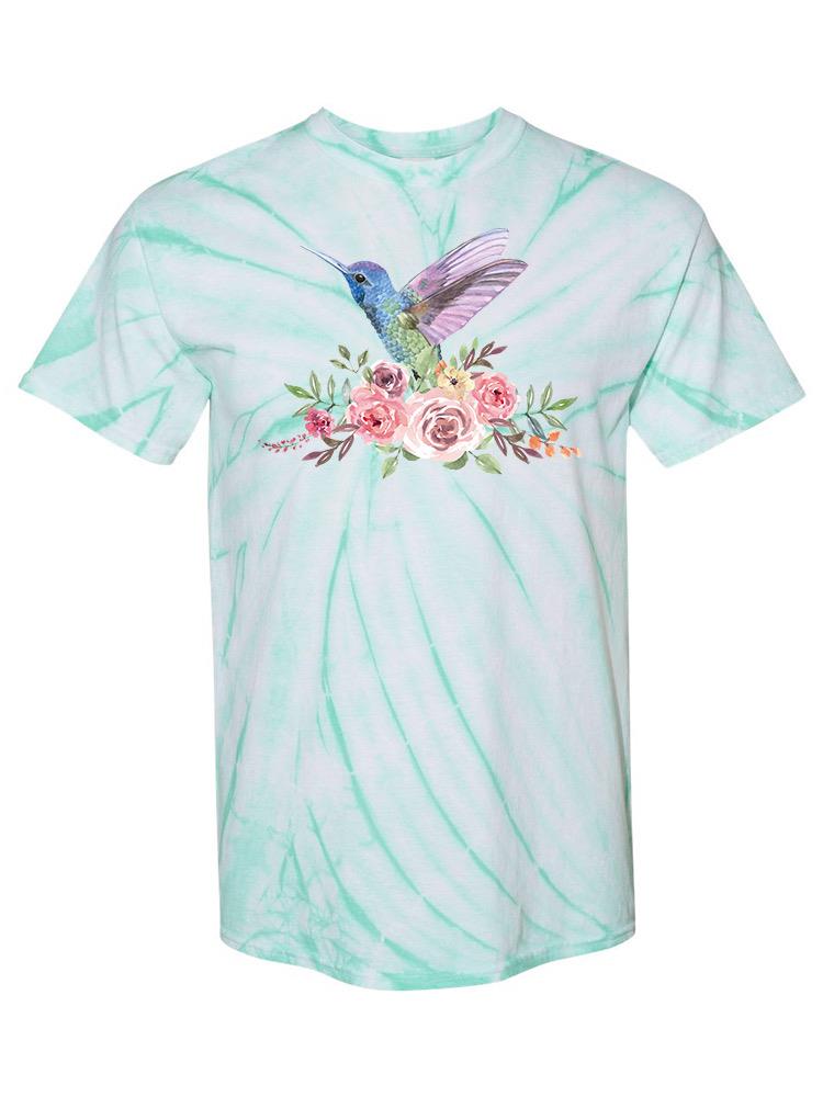Hummingbird With Flowers Tie Dye Tee -SPIdeals Designs