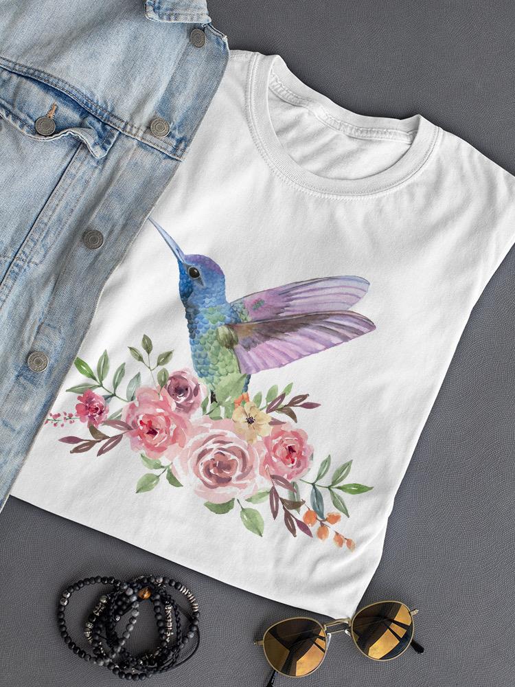 Hummingbird With Flowers T-shirt -SPIdeals Designs