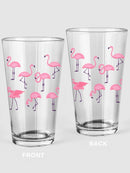 Pink Flamingos. Pint Glass -SPIdeals Designs