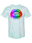 Rainbow Colored Lips. Tie Dye Tee -SPIdeals Designs