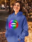 Rainbow Colored Lips. Hoodie -SPIdeals Designs