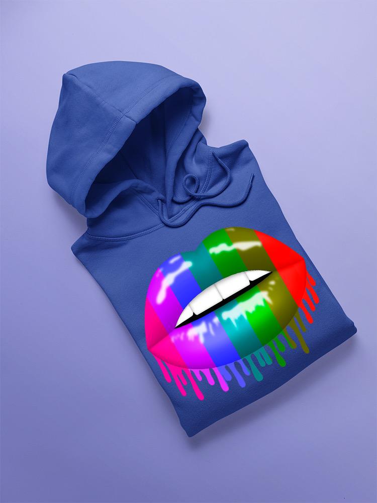 Rainbow Colored Lips. Hoodie -SPIdeals Designs