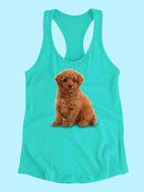 Sitting Maltese Dog Racerback Tank -SPIdeals Designs