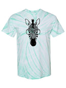 Zebra With Glasses Tie Dye Tee -SPIdeals Designs