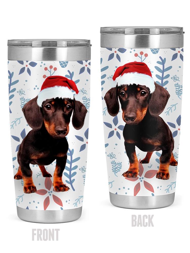 Dachshund With Christmas Hat Tumbler -SPIdeals Designs