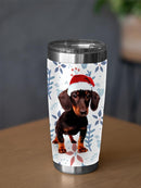Dachshund With Christmas Hat Tumbler -SPIdeals Designs