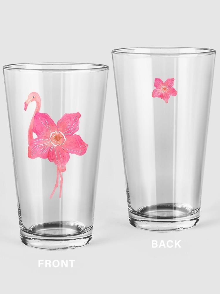 A Flamingo Flower Pint Glass -SPIdeals Designs