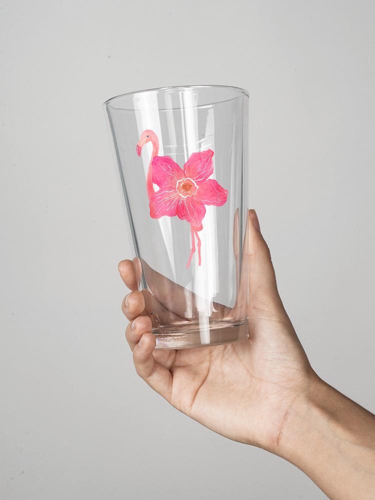 A Flamingo Flower Pint Glass -SPIdeals Designs