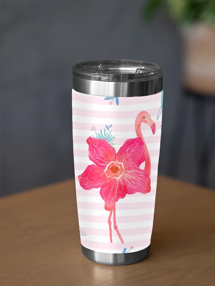 A Flamingo Flower Tumbler -SPIdeals Designs