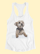 Yorkie Dog Leaning T-shirt -SPIdeals Designs
