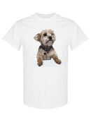 Yorkie Dog Leaning T-shirt -SPIdeals Designs