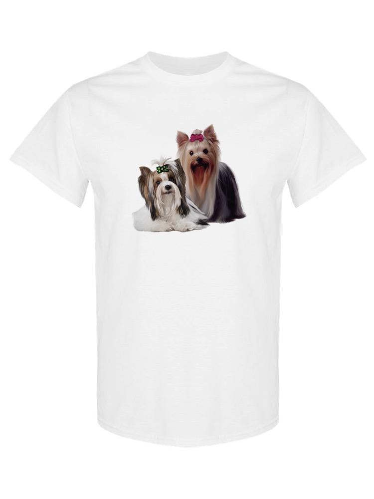 Yorkie Puppies Sitting T-shirt -SPIdeals Designs