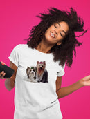 Yorkie Puppies Sitting T-shirt -SPIdeals Designs