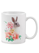 Cute Bunny With Flowers Mug -SPIdeals Designs