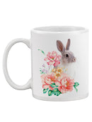Cute Bunny With Flowers Mug -SPIdeals Designs