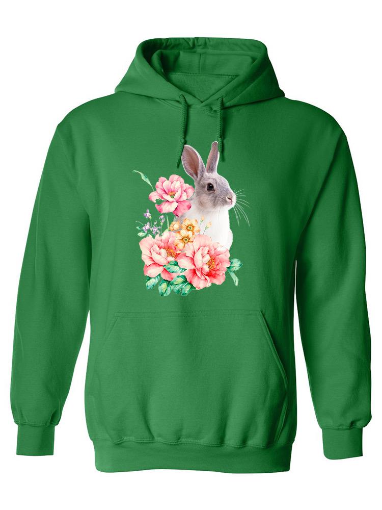 Cute Bunny With Flowers Hoodie -SPIdeals Designs