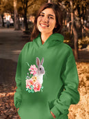 Cute Bunny With Flowers Hoodie -SPIdeals Designs