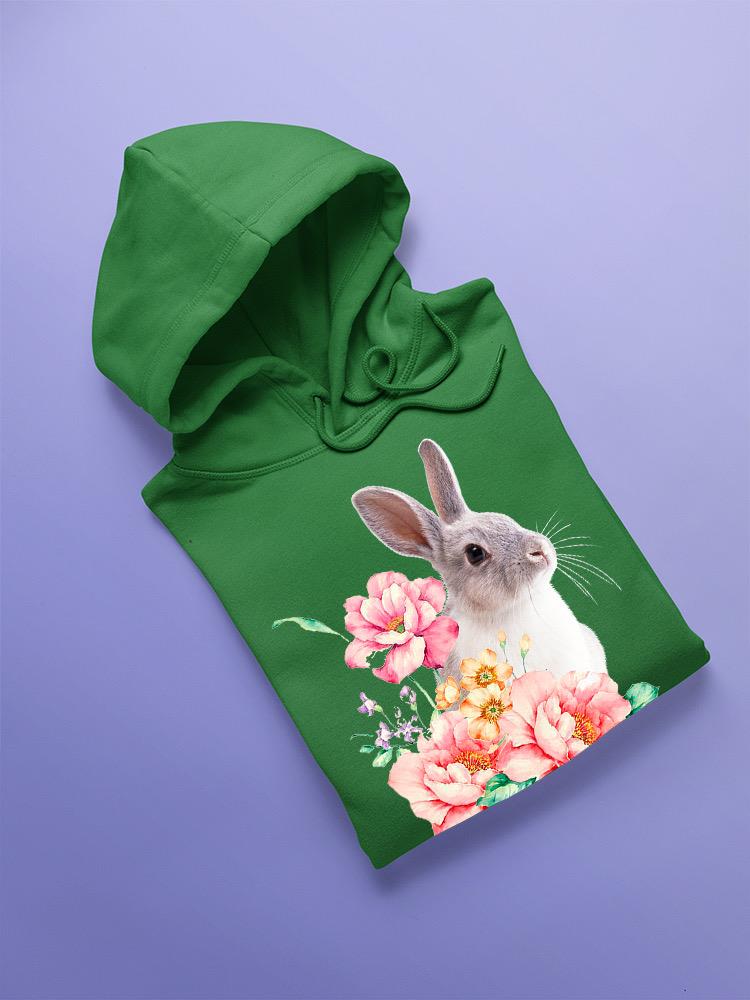 Cute Bunny With Flowers Hoodie -SPIdeals Designs