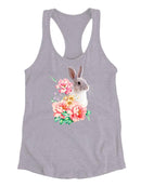 Cute Bunny With Flowers T-shirt -SPIdeals Designs