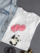 Panda With Balloons T-shirt -SPIdeals Designs