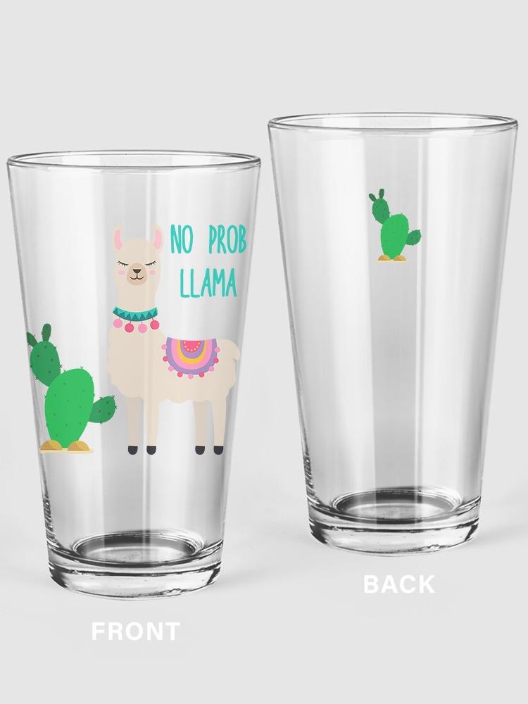 No Prob Llama And Cactus Pint Glass -SPIdeals Designs