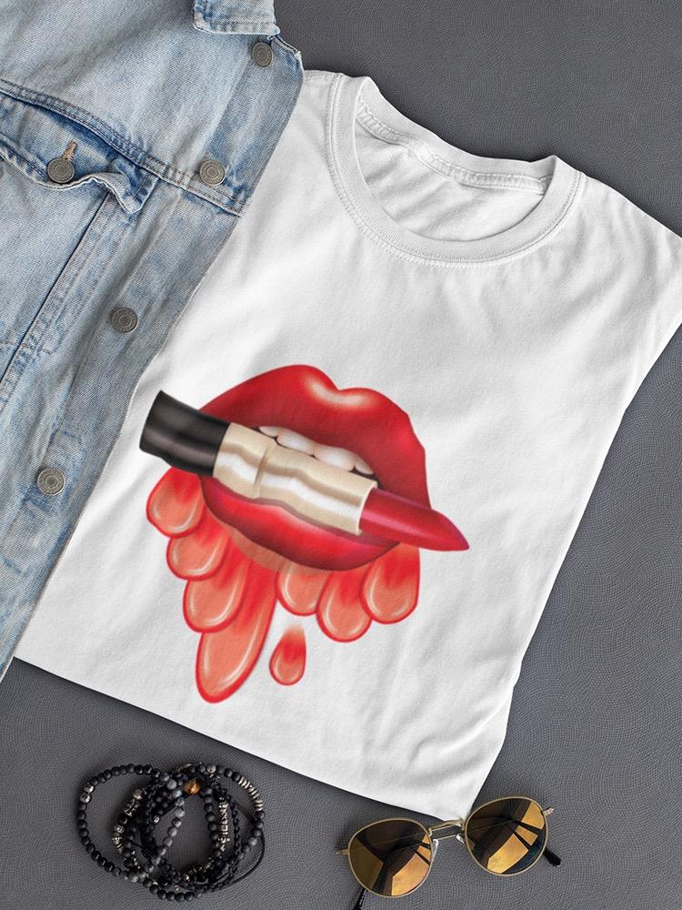 Lips With Red Lipstick T-shirt -SPIdeals Designs