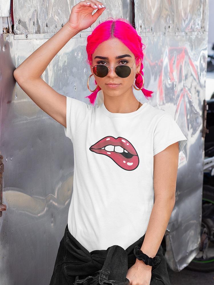 Red Lips Biting T-shirt -SPIdeals Designs
