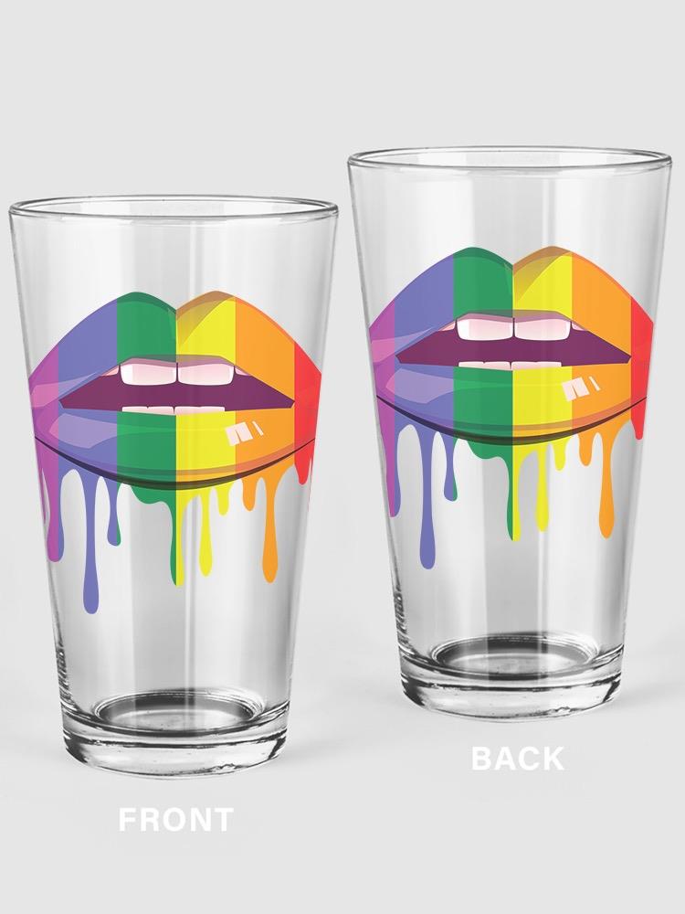 Rainbow Colored Lips Pint Glass -SPIdeals Designs