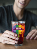 Rainbow Colored Lips Pint Glass -SPIdeals Designs