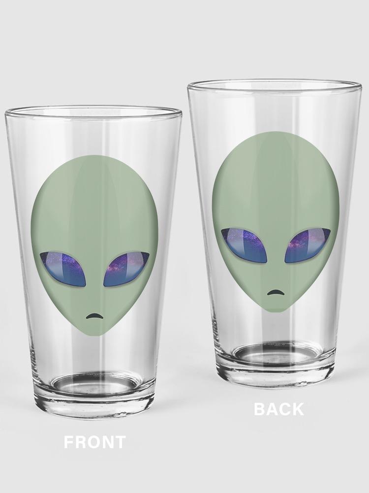 Alien Face With Space Eyes Pint Glass -SPIdeals Designs
