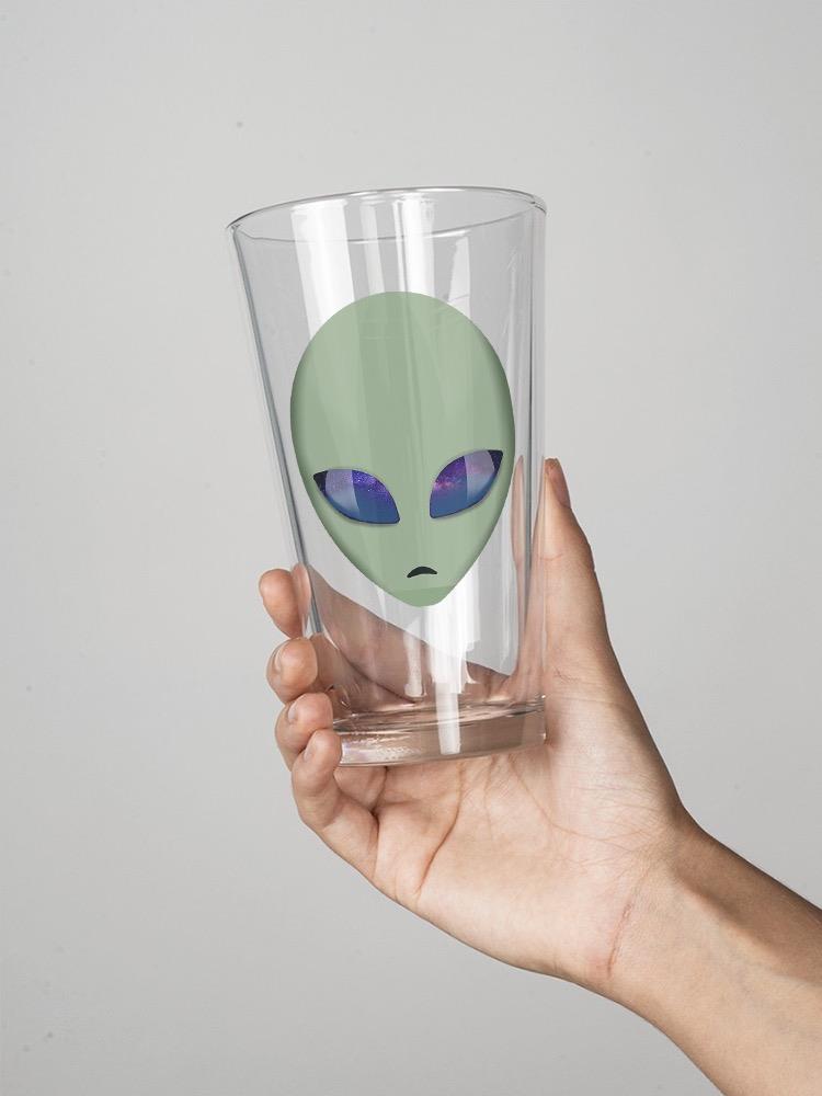 Alien Face With Space Eyes Pint Glass -SPIdeals Designs