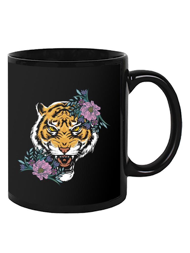 Roaring Tiger With Flowers Mug -SPIdeals Designs