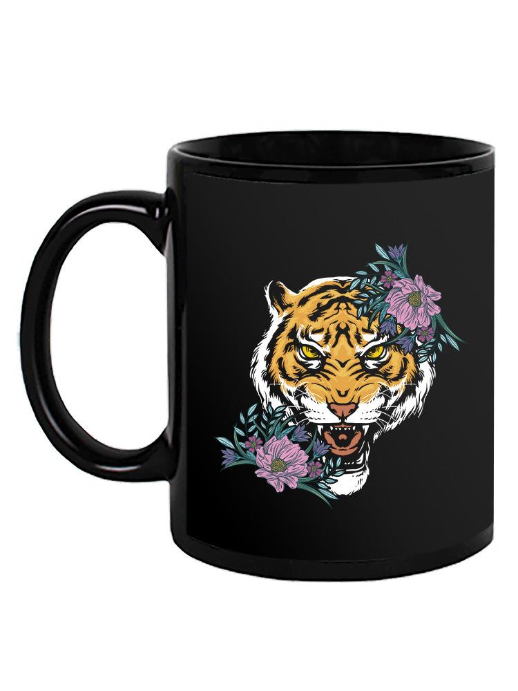 Roaring Tiger With Flowers Mug -SPIdeals Designs