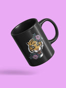 Roaring Tiger With Flowers Mug -SPIdeals Designs