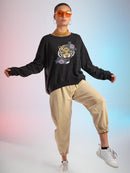 Roaring Tiger With Flowers Sweatshirt -SPIdeals Designs