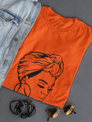 Afro Woman With Covered Hair Shaped T-shirt -SPIdeals Designs