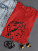 Afro Woman With Covered Hair Shaped T-shirt -SPIdeals Designs