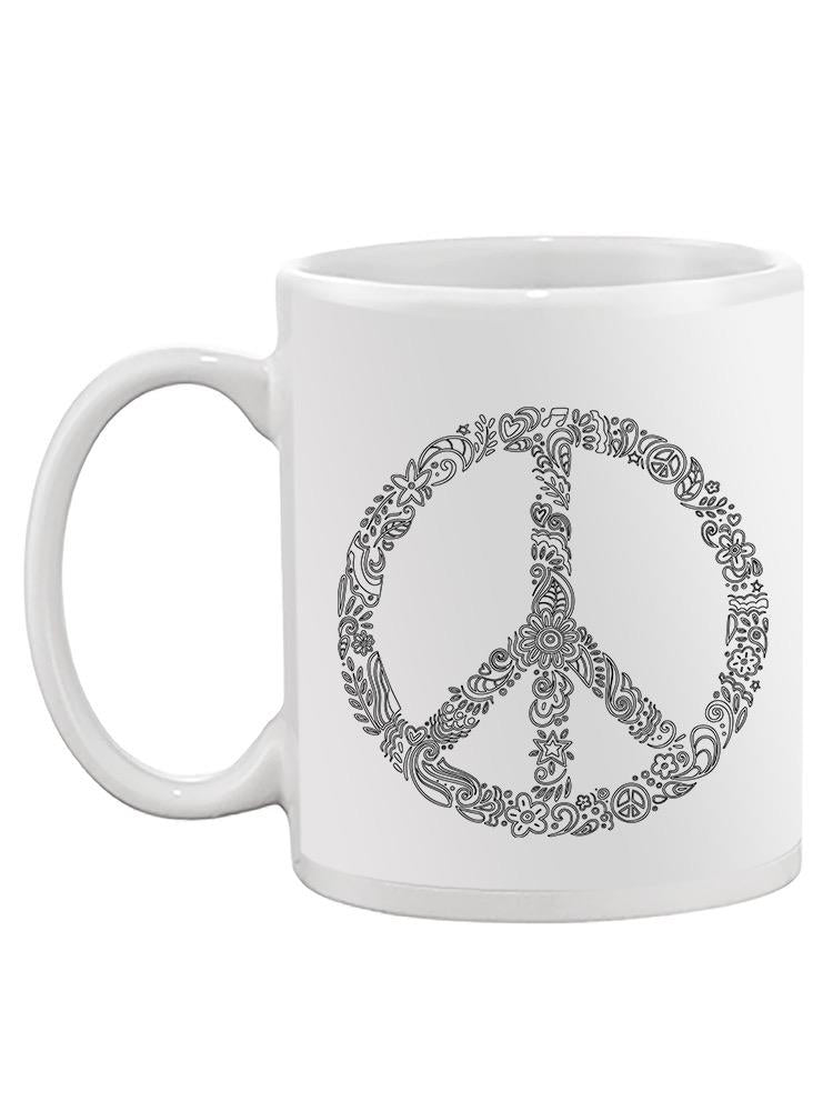 Floral Peace Sign Mug -SPIdeals Designs